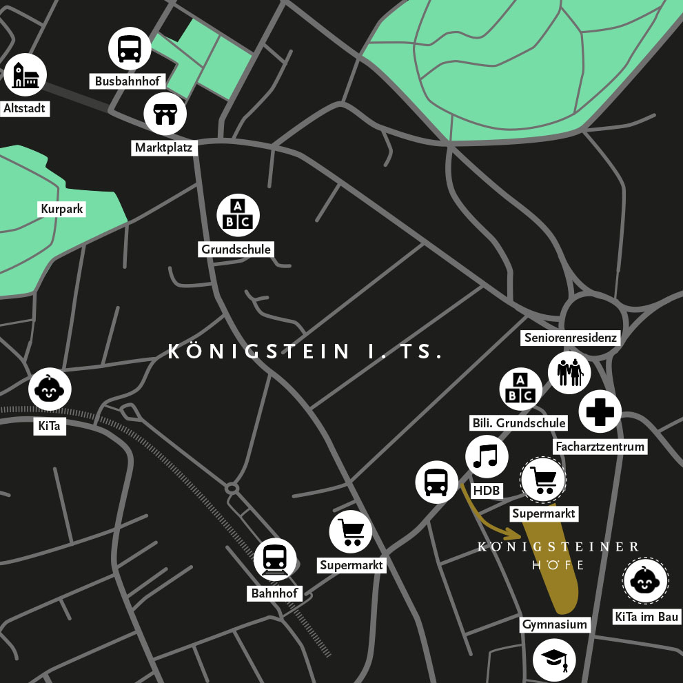 Lageplan Königsteiner Höfe quadratisch